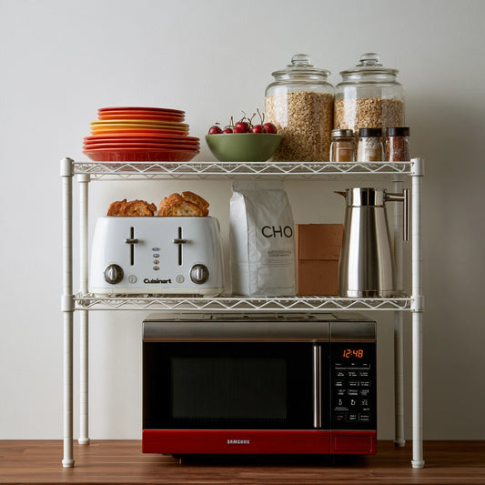 Bureau-organizer van metaal, met drie niveaus, kleur wit