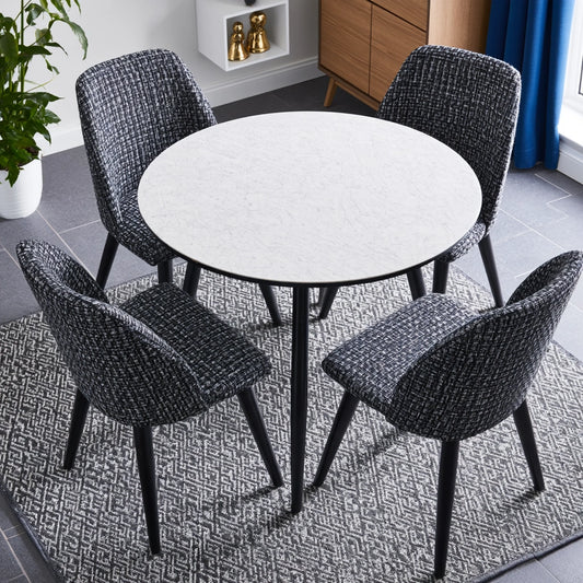 Eetkamerset met tafel en stoelen, kleur grijs