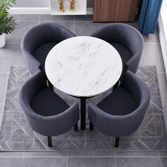 Eetkamerset met tafel en stoelen, kleur grijs
