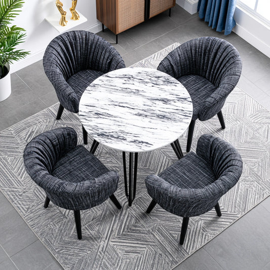 Eetkamerset met tafel en stoelen, kleur grijs